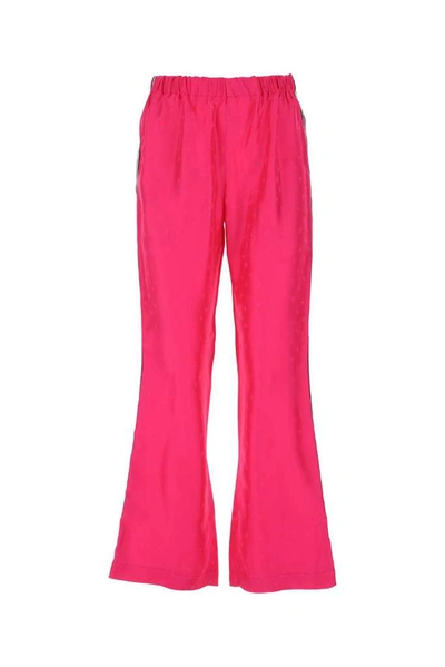 Shop Marni Side Stripe Flared Pants In Pink