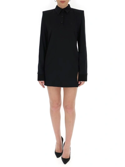 Shop Attico The  Astrid Polo Dress In Black