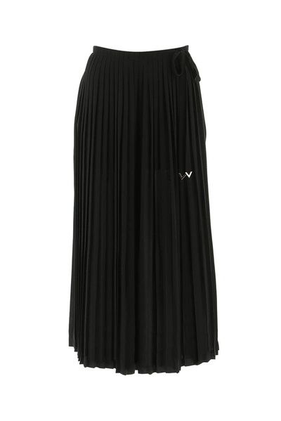 Shop Valentino Drawstring Pleated Skirt In 0no