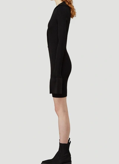 Shop Alexander Wang Ribbed Knit Dress In Black