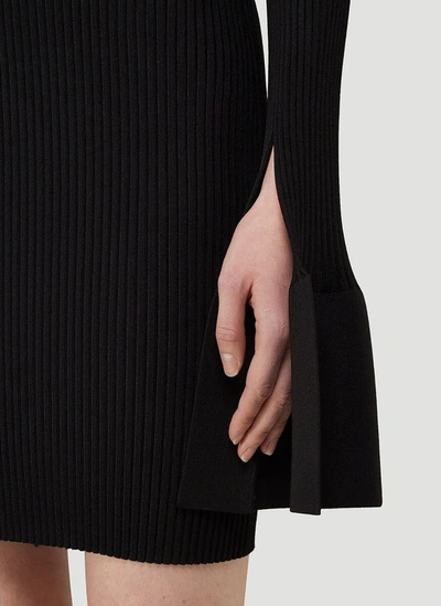 Shop Alexander Wang Ribbed Knit Dress In Black