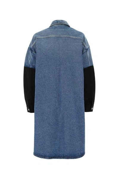 Shop Mm6 Maison Margiela Spliced Sleeve Denim Jacket In Blue
