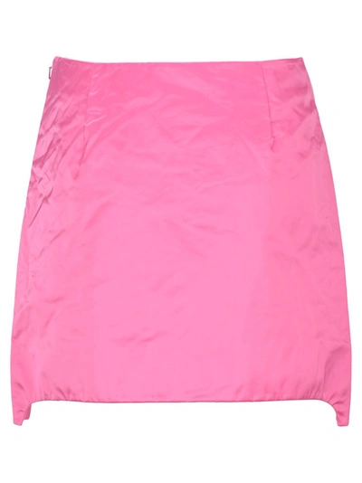 Shop Helmut Lang Tie Detail Satin Mini Skirt In Pink