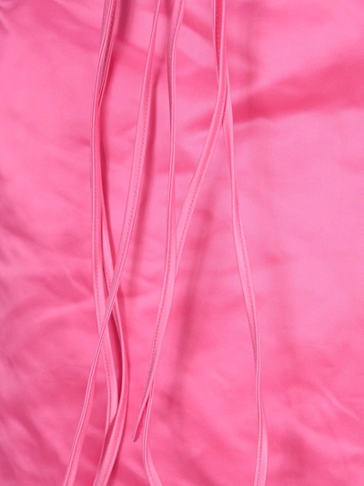 Shop Helmut Lang Tie Detail Satin Mini Skirt In Pink