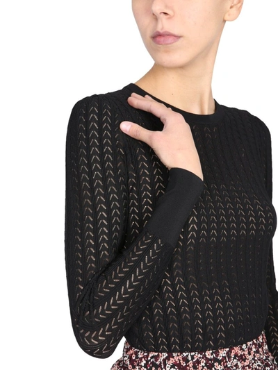 Shop Michael Michael Kors Crochet Knitted Jumper In Black