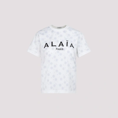 Shop Alaïa Logo Printed T In White