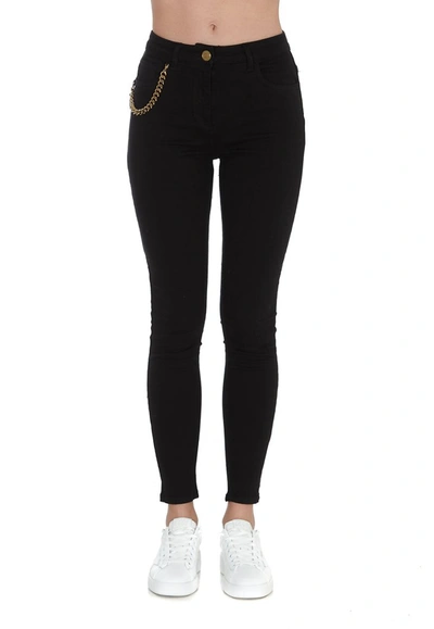 Shop Elisabetta Franchi Charm Super Skinny Jeans In Black