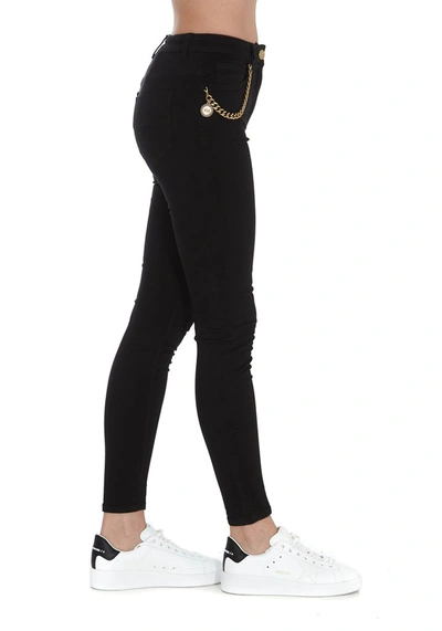 Shop Elisabetta Franchi Charm Super Skinny Jeans In Black