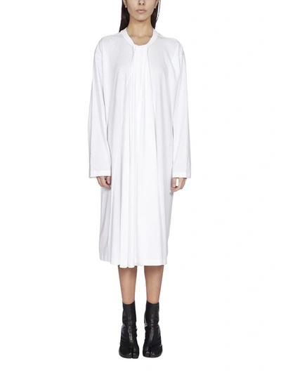 Shop Mm6 Maison Margiela Pleated Long In White