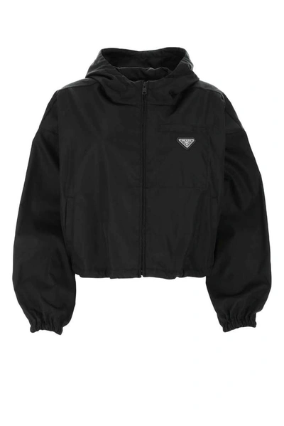 Shop Prada Gabardine Blouson Jacket In Black