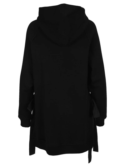 Shop Valentino Lace Trim Hoodie In Black
