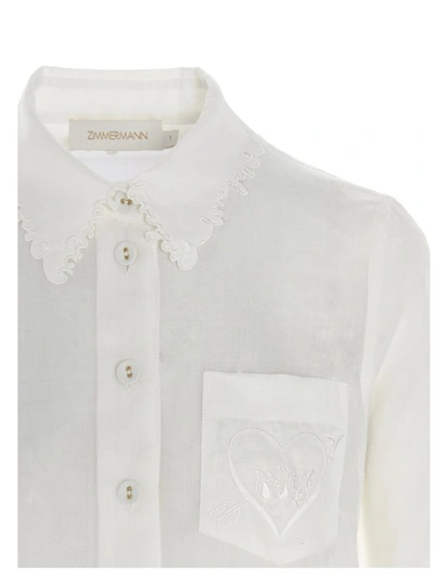 Shop Zimmermann The Lovestruck Shirt In White