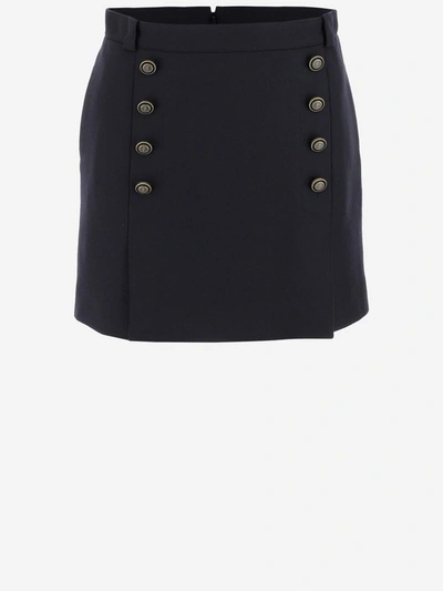 Shop Saint Laurent Button In Navy