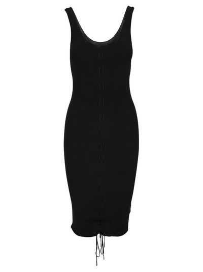 Shop Helmut Lang Sleeveless Lacing Dress In Black
