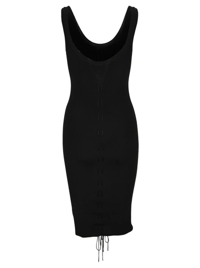 Shop Helmut Lang Sleeveless Lacing Dress In Black