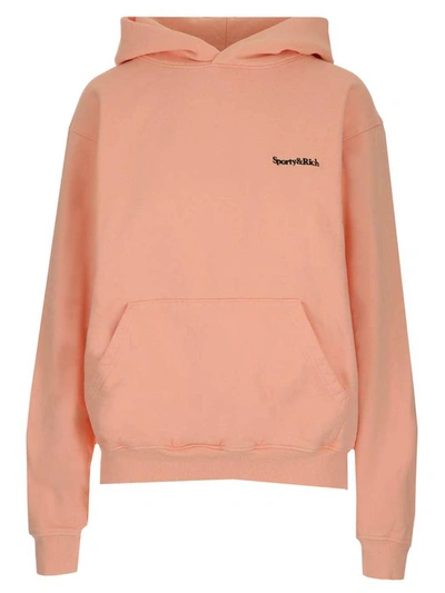 Shop Sporty And Rich Sporty & Rich Logo Embroidered Hoodie In Pink