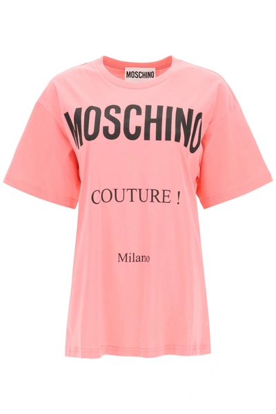 Shop Moschino Couture Print T In Pink