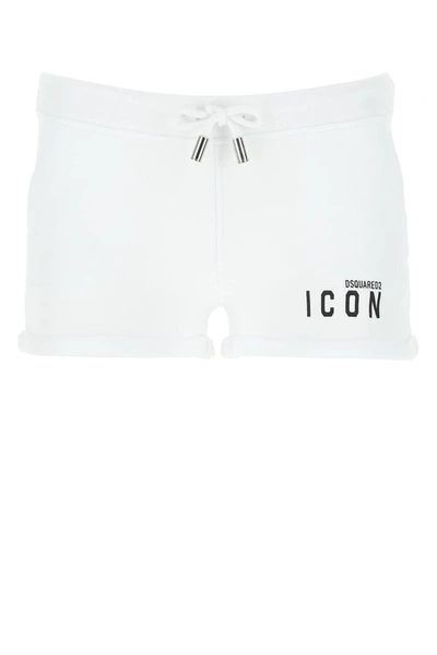 Shop Dsquared2 Icon Logo Printed Shorts In White