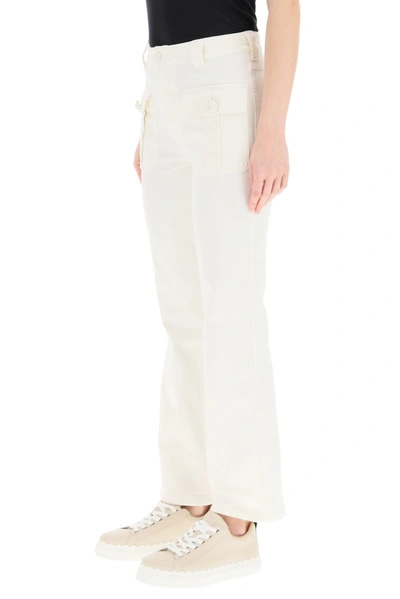 Shop See By Chloé Patch Pocket Jeans In White