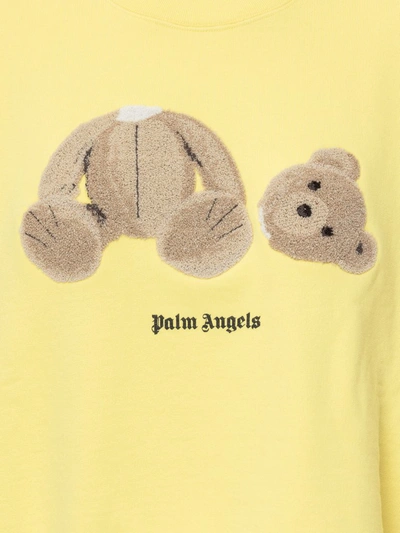 Shop Palm Angels Teddy Bear Sweatshirt In Yellow