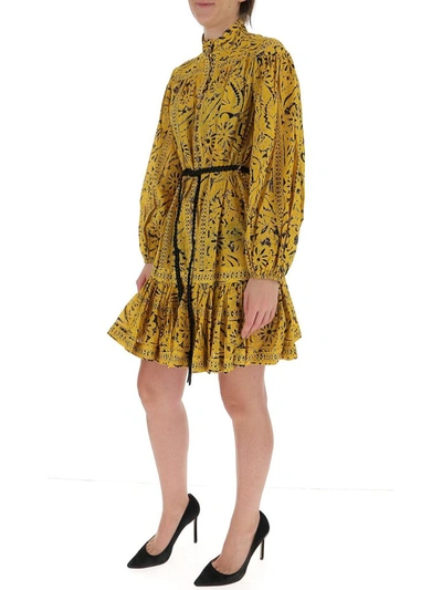 Shop Zimmermann Lulu Drop Waist Mini Dress In Multi