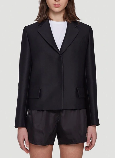Shop Prada Boxy Tailored Blazer In Black