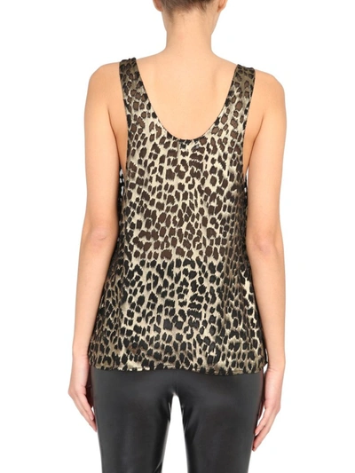 Shop Saint Laurent Leopard Print Tank Top In Multi