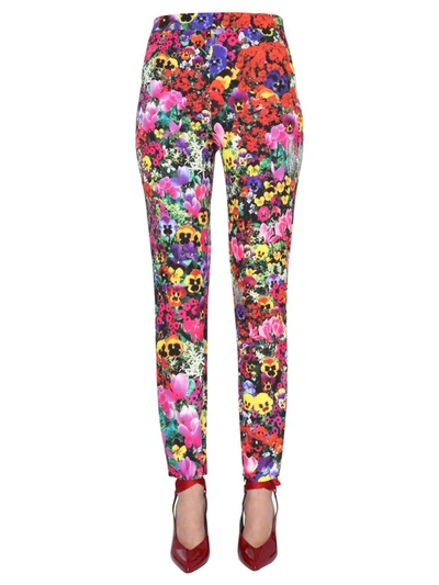 Shop Boutique Moschino Floral Printed Pants In Multi