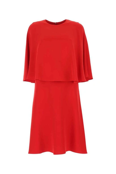 Shop Valentino Cady Couture Cape In Red