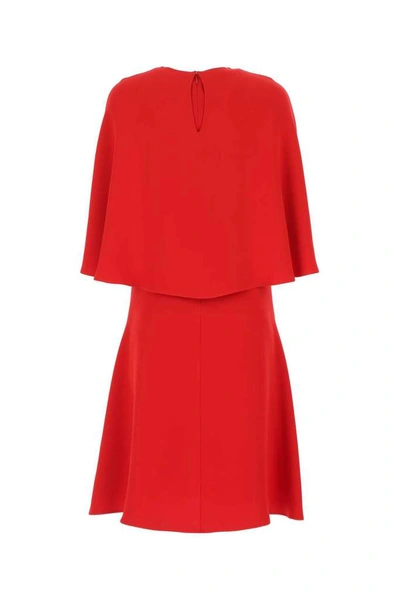 Shop Valentino Cady Couture Cape In Red