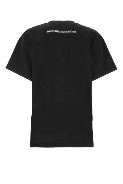 Shop Balenciaga I Love U Print T In Black