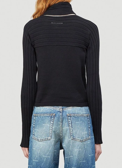 Shop Mm6 Maison Margiela Cross Over Ribbed Sweater In Black