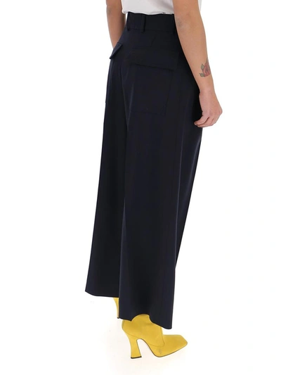 Shop Chloé Wide Leg Cropped Pants In Blue