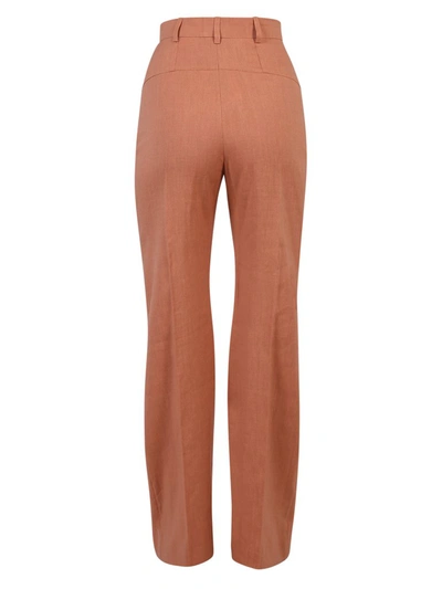 Shop Jacquemus Le Pantalon Sauge High Waist Pants In Brown