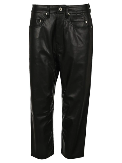 Shop Rick Owens Drkshdw Faux Leather Cropped Pants In Black