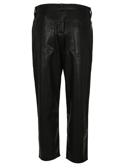 Shop Rick Owens Drkshdw Faux Leather Cropped Pants In Black