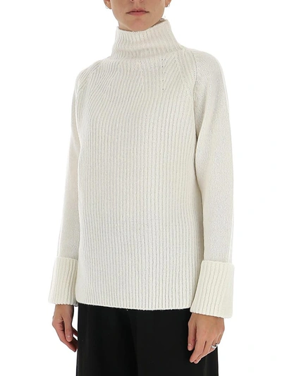 Shop Vince Funnel Neck Sweater In White