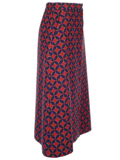 Shop Gucci Geometric Patterned Tweed Skirt In Multi
