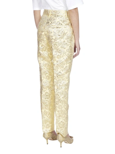 Shop Dolce & Gabbana Lamé Jacquard Pants In Multi