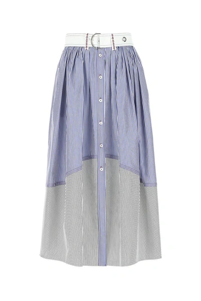 Shop Chloé Patchwork Striped Skirt In Multi