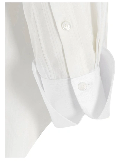 Shop Chloé Button Detail Striped Shirt In White
