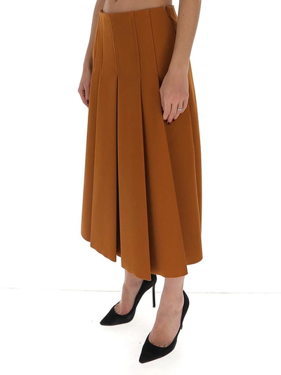 Shop Fendi Pleated A In Brown