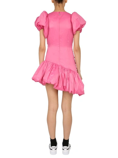 Shop Rotate Birger Christensen Rotate Dionne Ruched Asymmetric Mini Dress In Pink