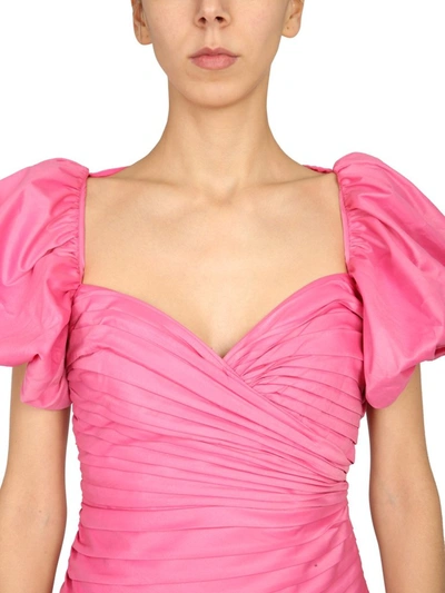 Shop Rotate Birger Christensen Rotate Dionne Ruched Asymmetric Mini Dress In Pink