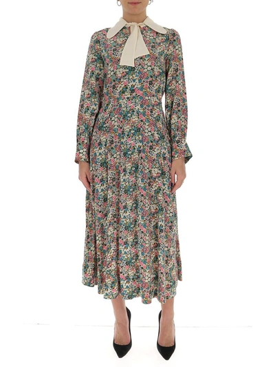 Shop See By Chloé Floral Print Midi Dress In Multi