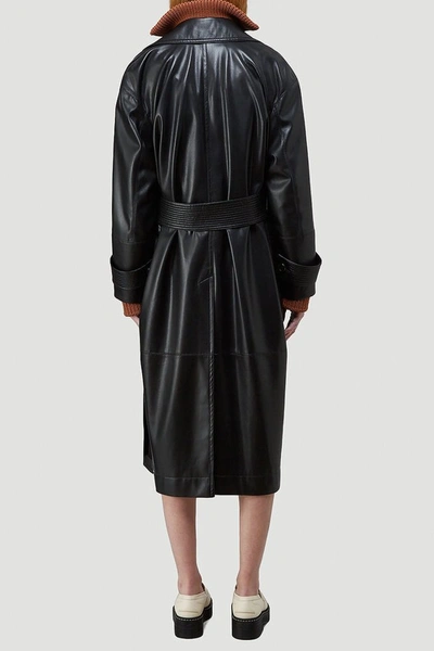 Shop Nanushka Belted Faux Leather Coat In Black
