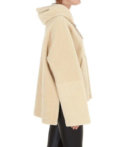 Shop Loewe Hooded Zip Jacket In Beige