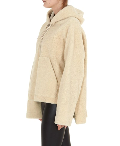 Shop Loewe Hooded Zip Jacket In Beige