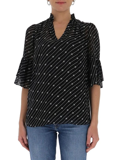 Shop Michael Michael Kors Striped Layered Blouse In Multi