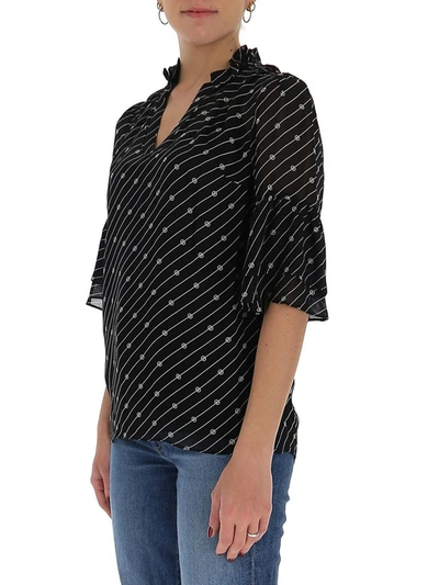 Shop Michael Michael Kors Striped Layered Blouse In Multi